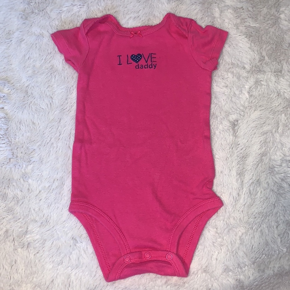 (3 for $10) Carter’s I love daddy pink bodysuit 9 months baby girl